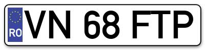Placuta inmatriculare numar auto  VN-68-FTP, VN 68 FTP, VN68FTP