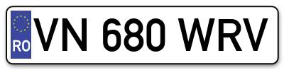 Placuta inmatriculare numar auto  VN-680-WRV, VN 680 WRV, VN680WRV