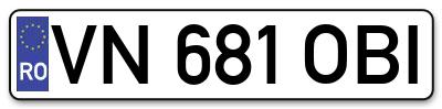 Placuta inmatriculare numar auto  VN-681-OBI, VN 681 OBI, VN681OBI