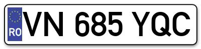 Placuta inmatriculare numar auto  VN-685-YQC, VN 685 YQC, VN685YQC