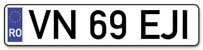 Placuta inmatriculare numar auto  VN-69-EJI, VN 69 EJI, VN69EJI