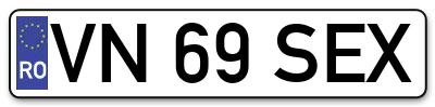 Placuta inmatriculare numar auto  VN-69-SEX, VN 69 SEX, VN69SEX