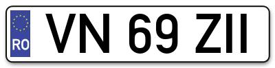 Placuta inmatriculare numar auto  VN-69-ZII, VN 69 ZII, VN69ZII