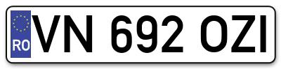 Placuta inmatriculare numar auto  VN-692-OZI, VN 692 OZI, VN692OZI