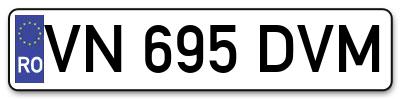 Placuta inmatriculare numar auto  VN-695-DVM, VN 695 DVM, VN695DVM
