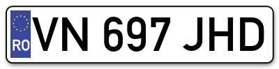 Placuta inmatriculare numar auto  VN-697-JHD, VN 697 JHD, VN697JHD