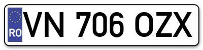 Placuta inmatriculare numar auto  VN-706-OZX, VN 706 OZX, VN706OZX