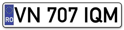 Placuta inmatriculare numar auto  VN-707-IQM, VN 707 IQM, VN707IQM