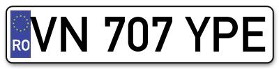 Placuta inmatriculare numar auto  VN-707-YPE, VN 707 YPE, VN707YPE