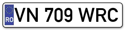 Placuta inmatriculare numar auto  VN-709-WRC, VN 709 WRC, VN709WRC