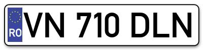 Placuta inmatriculare numar auto  VN-710-DLN, VN 710 DLN, VN710DLN