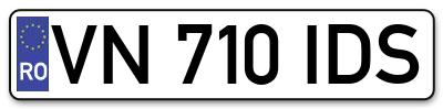 Placuta inmatriculare numar auto  VN-710-IDS, VN 710 IDS, VN710IDS