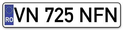 Placuta inmatriculare numar auto  VN-725-NFN, VN 725 NFN, VN725NFN