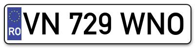 Placuta inmatriculare numar auto  VN-729-WNO, VN 729 WNO, VN729WNO