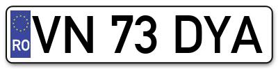 Placuta inmatriculare numar auto  VN-73-DYA, VN 73 DYA, VN73DYA