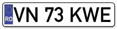 Placuta inmatriculare numar auto  VN-73-KWE, VN 73 KWE, VN73KWE