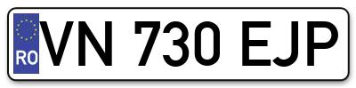 Placuta inmatriculare numar auto  VN-730-EJP, VN 730 EJP, VN730EJP