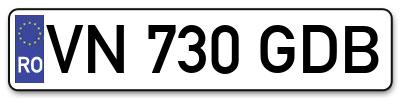 Placuta inmatriculare numar auto  VN-730-GDB, VN 730 GDB, VN730GDB