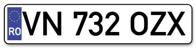 Placuta inmatriculare numar auto  VN-732-OZX, VN 732 OZX, VN732OZX