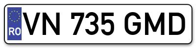 Placuta inmatriculare numar auto  VN-735-GMD, VN 735 GMD, VN735GMD