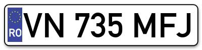 Placuta inmatriculare numar auto  VN-735-MFJ, VN 735 MFJ, VN735MFJ