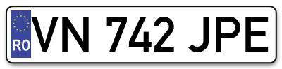Placuta inmatriculare numar auto  VN-742-JPE, VN 742 JPE, VN742JPE