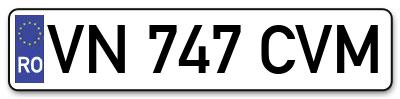 Placuta inmatriculare numar auto  VN-747-CVM, VN 747 CVM, VN747CVM