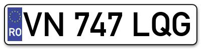 Placuta inmatriculare numar auto  VN-747-LQG, VN 747 LQG, VN747LQG