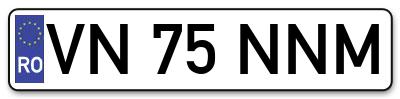Placuta inmatriculare numar auto  VN-75-NNM, VN 75 NNM, VN75NNM