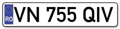 Placuta inmatriculare numar auto  VN-755-QIV, VN 755 QIV, VN755QIV