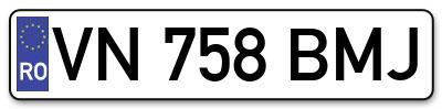 Placuta inmatriculare numar auto  VN-758-BMJ, VN 758 BMJ, VN758BMJ