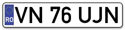 Placuta inmatriculare numar auto  VN-76-UJN, VN 76 UJN, VN76UJN
