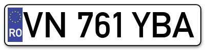 Placuta inmatriculare numar auto  VN-761-YBA, VN 761 YBA, VN761YBA