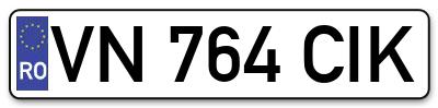 Placuta inmatriculare numar auto  VN-764-CIK, VN 764 CIK, VN764CIK
