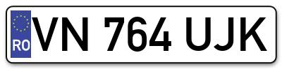 Placuta inmatriculare numar auto  VN-764-UJK, VN 764 UJK, VN764UJK