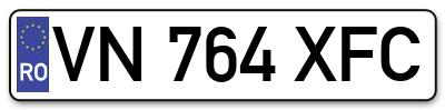 Placuta inmatriculare numar auto  VN-764-XFC, VN 764 XFC, VN764XFC