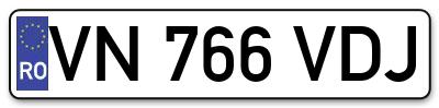 Placuta inmatriculare numar auto  VN-766-VDJ, VN 766 VDJ, VN766VDJ