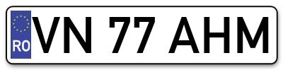Placuta inmatriculare numar auto  VN-77-AHM, VN 77 AHM, VN77AHM