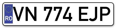 Placuta inmatriculare numar auto  VN-774-EJP, VN 774 EJP, VN774EJP
