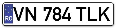 Placuta inmatriculare numar auto  VN-784-TLK, VN 784 TLK, VN784TLK