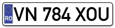Placuta inmatriculare numar auto  VN-784-XOU, VN 784 XOU, VN784XOU