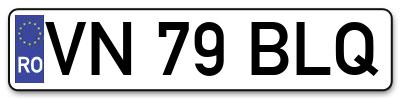 Placuta inmatriculare numar auto  VN-79-BLQ, VN 79 BLQ, VN79BLQ