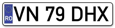 Placuta inmatriculare numar auto  VN-79-DHX, VN 79 DHX, VN79DHX