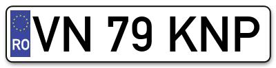 Placuta inmatriculare numar auto  VN-79-KNP, VN 79 KNP, VN79KNP