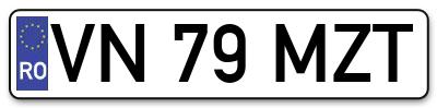 Placuta inmatriculare numar auto  VN-79-MZT, VN 79 MZT, VN79MZT