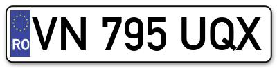 Placuta inmatriculare numar auto  VN-795-UQX, VN 795 UQX, VN795UQX