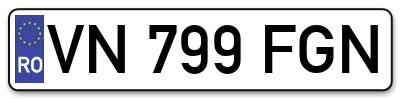 Placuta inmatriculare numar auto  VN-799-FGN, VN 799 FGN, VN799FGN
