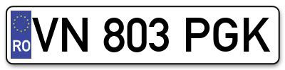 Placuta inmatriculare numar auto  VN-803-PGK, VN 803 PGK, VN803PGK