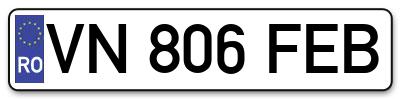 Placuta inmatriculare numar auto  VN-806-FEB, VN 806 FEB, VN806FEB