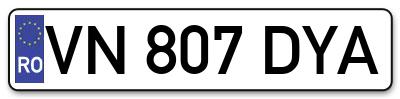 Placuta inmatriculare numar auto  VN-807-DYA, VN 807 DYA, VN807DYA